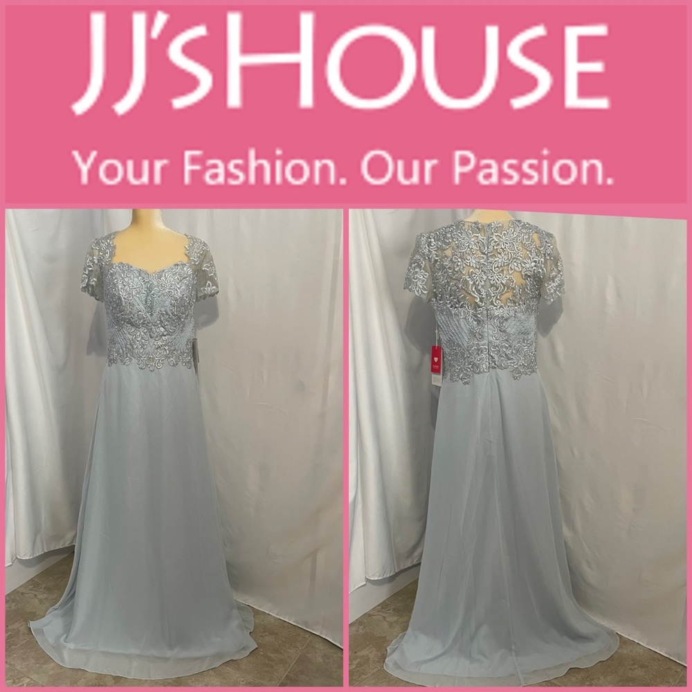 JJ’s House light blue embellished special occasion gown.  Size 12